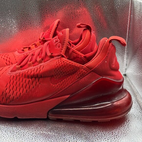 Size 11 Nike Air Max 270 University Triple Red Mens Running Shoes CV7544-600 - Picture 8 of 12